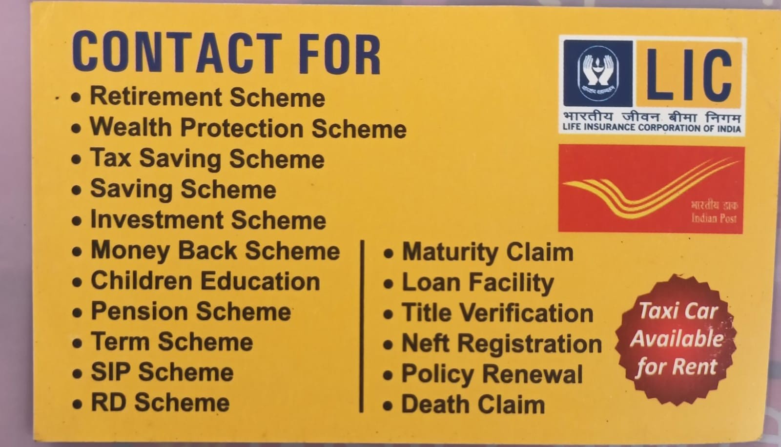 Lic of India and proprty workes 